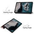 Pattern Printing Shockproof Hard Bump Resistant and Vegan Leather Tablet Cover with Tri-fold Stand Nokia T20 - Butterflies Online now