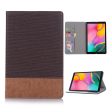 Samsung Galaxy Tab S5e cross texture splicing leather case - Coffee Online Sale