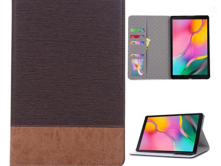 Samsung Galaxy Tab S5e cross texture splicing leather case - Coffee Online Sale