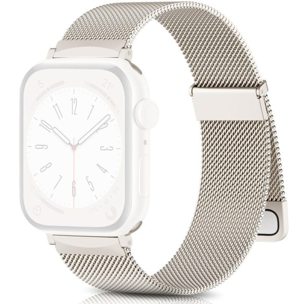 Apple Watch Series 49mm - 45mm - 44mm - 42mm Metal Strap Watchband - Starlight Cheap