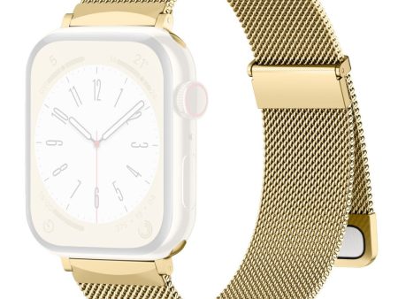 Apple Watch Series 49mm - 45mm - 44mm - 42mm Metal Strap Watchband - Gold For Sale