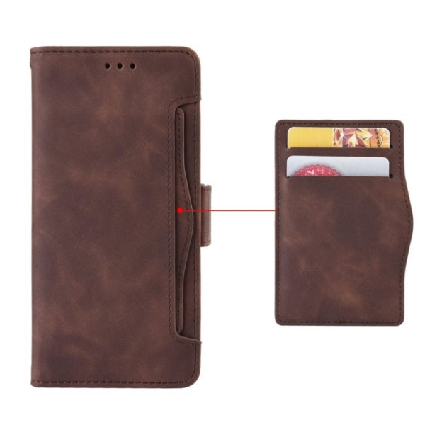 Modern-styled leather wallet case for Samsung Galaxy Xcover 5 - Brown Hot on Sale