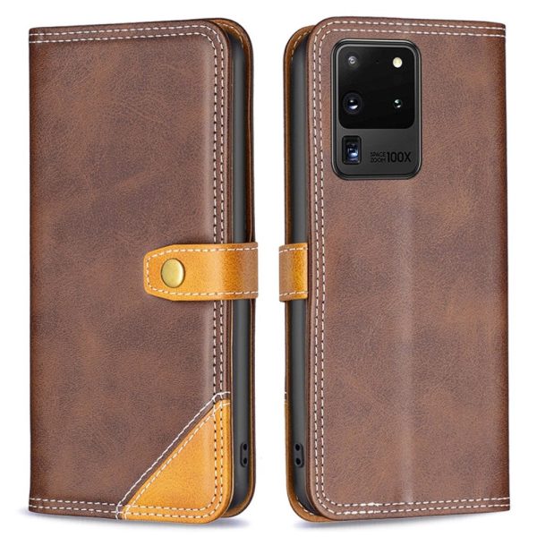 BINFEN two-color leather case for Samsung Galaxy S20 Ultra - Coffee Online now