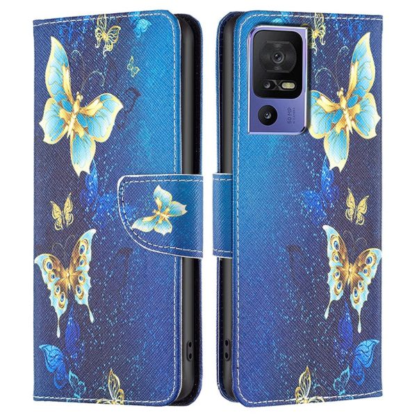 Wonderland TCL 40 SE flip case - Golden Butterflies Hot on Sale