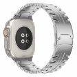 Apple Watch Ultra 2 Ultra 49mm   Series 9 8 7 45mm   6 5 4 SE (2022) SE (2023) SE 44mm   3 2 1 42mm Titanium Steel Wrist Strap - Silver For Sale