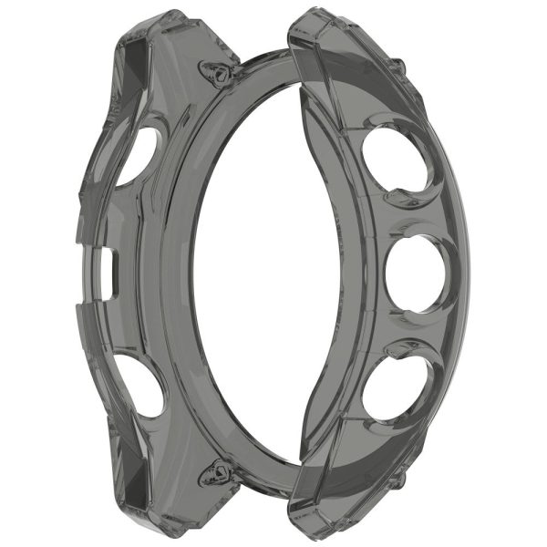 Garmin Fenix 8 47mm Flexible Case Drop-Proof Half Guard Watch Case Cover - Transparent Black Supply