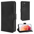 Modern-styled leather wallet case for Samsung Galaxy S21 FE - Black Hot on Sale