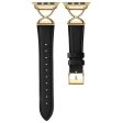 Apple Watch Series 41mm - 40mm - 38mm Electroplated Buckle Watch Strap - Black+Gold Online Sale