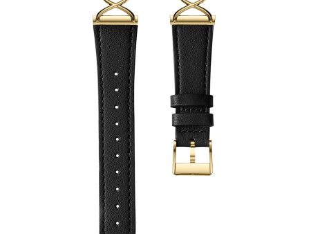 Apple Watch Series 41mm - 40mm - 38mm Electroplated Buckle Watch Strap - Black+Gold Online Sale