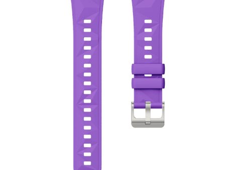 18mm Strap Huawei Watch GT 5 41mm   GT 4 41mm   Garmin Venu 3S Rhombus Pattern Universal Silicone Watch Band - Purple Supply