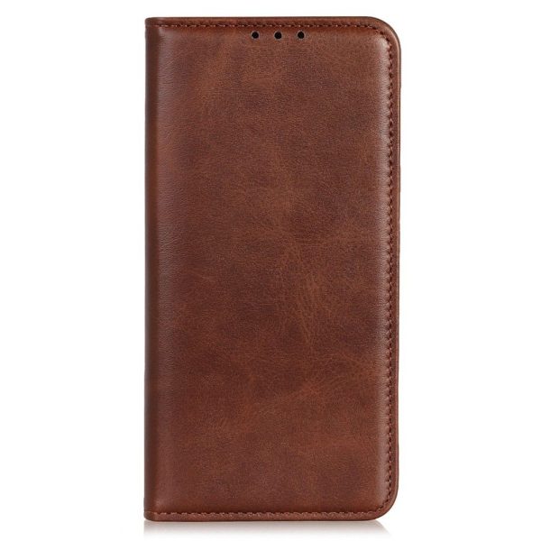 Wallet-style genuine leather flipcase for OnePlus 10 Pro - Coffee For Cheap