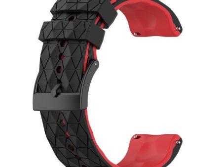 24mm silicone watch strap for Suunto - Black   Red Fashion