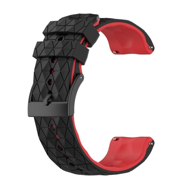 24mm silicone watch strap for Suunto - Black   Red Fashion