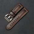 26mm Universal Genuine leather strap - Dark Brown   Silver Buckle Sale