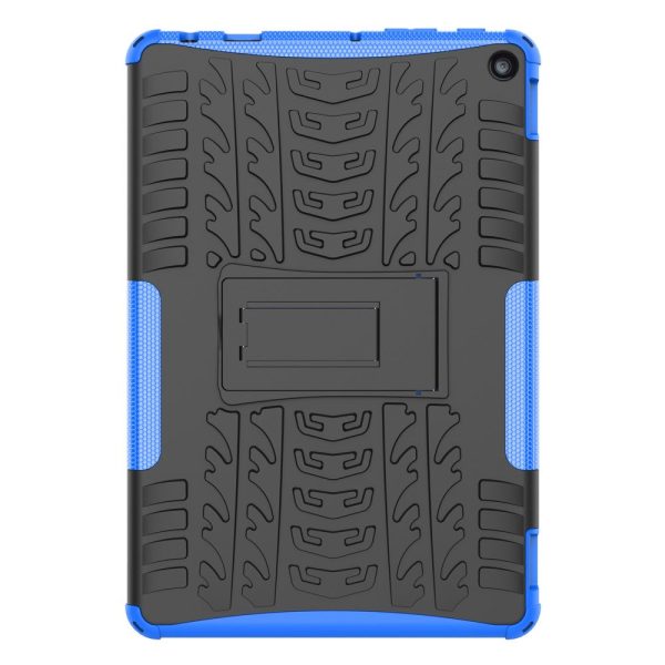 Amazon Fire HD 10 (2023) Tablet Case Tyre Pattern Bump Resistant and Flexible Kickstand Cover - Blue For Cheap