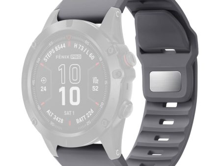 26mm Silicone Band Garmin Fenix 8 51mm   Enduro 3   Enduro 2 Quick Release Watch Strap - Grey For Sale