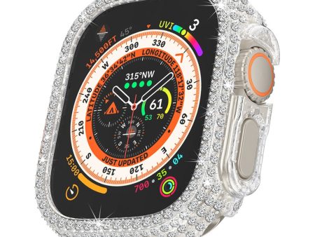 Apple Watch Ultra   Ultra 2 49mm Watch Case Rhinestone Decor Hard Bump resistant Protective Frame - Transparent on Sale