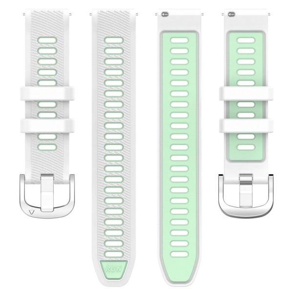 20mm Universal dual color cross strip silicone strap - White   Teal Green Online Sale