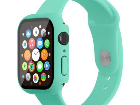 Apple Watch (45mm) silicone watch strap + cover with tempered glass - Mint Green   Size: S   M on Sale