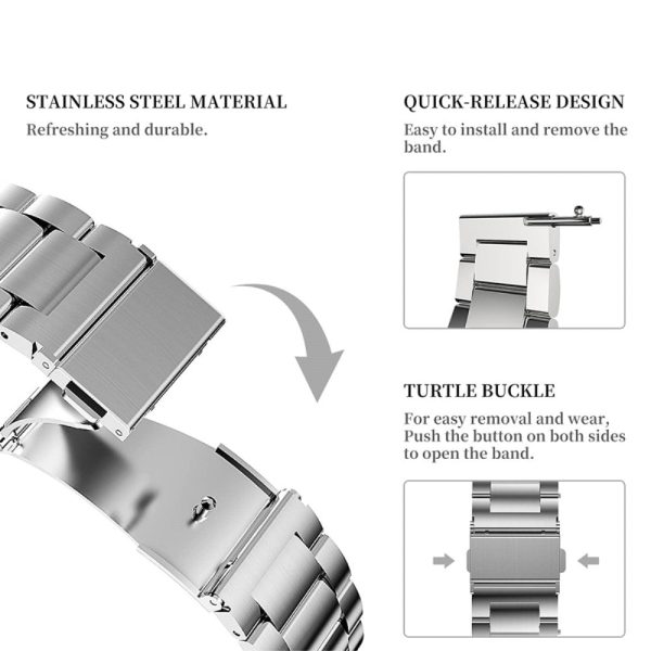 22mm Universal stainless steel watch strap - Silver Online now