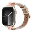 Apple Watch Series 41mm - 40mm - 38mm Watch Band Genuine Leather - Rose Gold   Grey Fashion