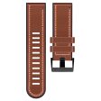 26mm leather with silicone watch strap for Garmin watch - Brown Online