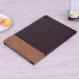 Samsung Galaxy Tab S5e cross texture splicing leather case - Coffee Online Sale