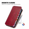 Motorola Edge 40 Neo leather case with a stylish rhombus imprint - Red Discount