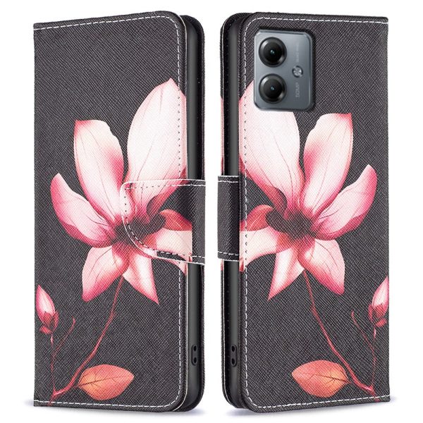 Wonderland Motorola Moto G14 flip case - Lotus Online now