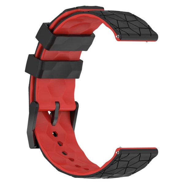 20mm Universal dual color football pattern style strap - Black   Red Sale