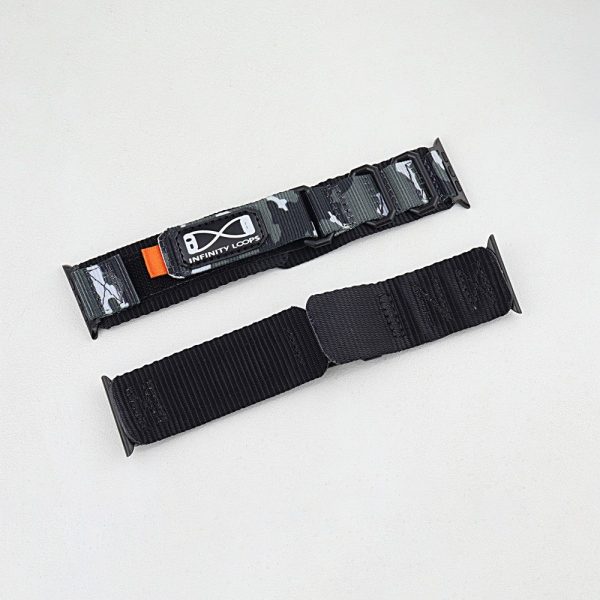 Apple Watch Series 41mm - 40mm - 38mm Nylon Watch Band - Camouflage Grey Hot on Sale