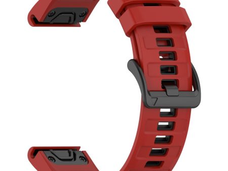 22mm Strap Garmin Fenix 8 47mm   Fenix E 47mm   Quatix 7 Pro Universal Silicone Watch Band - Red+Black For Sale