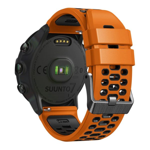 24mm dual color silicone watch for Suunto and Fossil watch - Orange   Black For Cheap