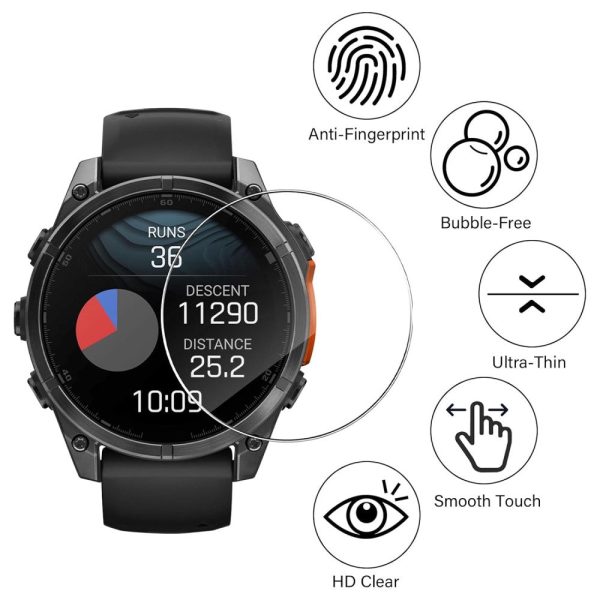 3-pack Garmin Fenix 8 51mm Screen Protector HD Clear Watch Screen Film For Sale