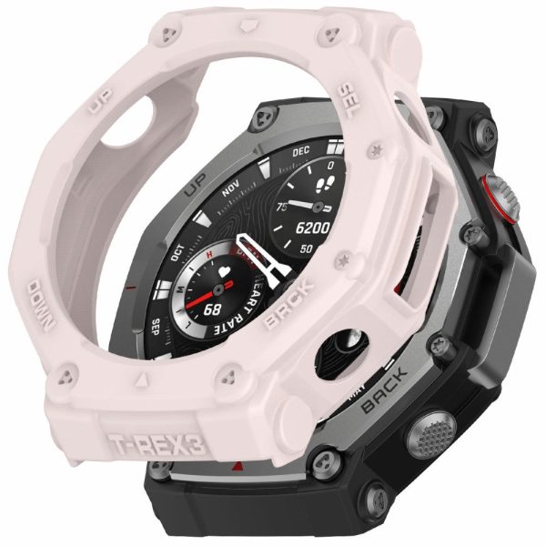 Huami Amazfit T-Rex 3 Flexible Watch Case Anti-Scratch Hollow Watch Frame Cover - Light Pink Discount