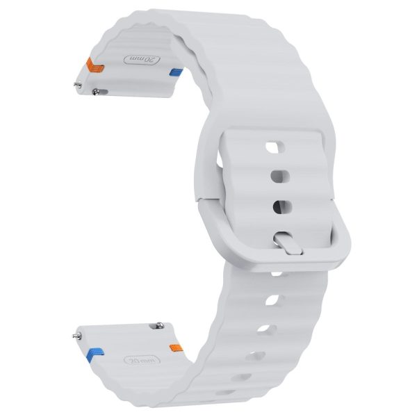 22mm Silicone Band Xiaomi Watch S4 Sport   Redmi Watch 5 Active Wave Design Watch Strap - Light Grey Online Sale