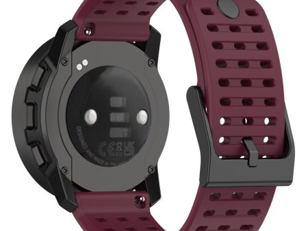 22mm silicone strap for Suunto watch - Wine Red Online now