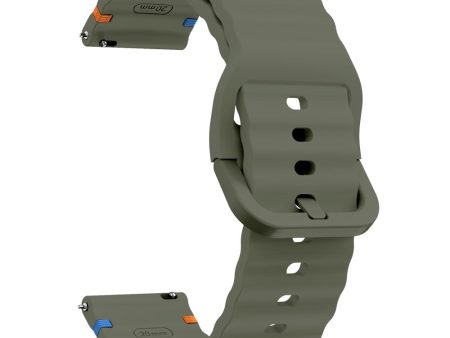 22mm Silicone Band Xiaomi Watch S4 Sport   Redmi Watch 5 Active Wave Design Watch Strap - Army Green Online Sale