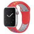 Apple Watch (45mm) dual color rainbow silicone watch strap - Red Hot on Sale