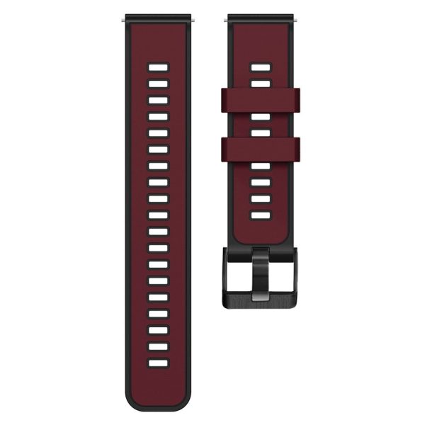 20mm Universal dual color silicone strap - Wine Red   Black Online