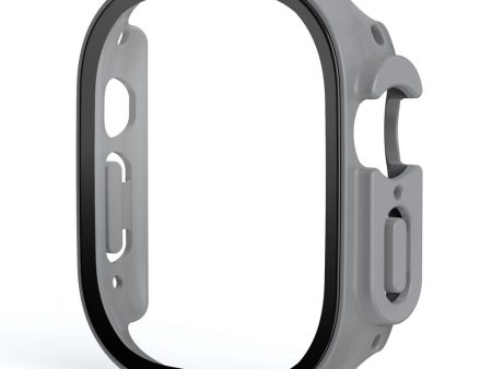 Apple Watch Ultra cover with tempered glass screen protector - Grey For Sale