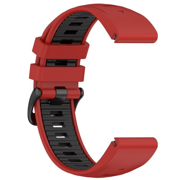 20mm Strap Garmin Fenix 8 43mm   Descent MK3   MK3i   epix Pro (Gen 2) 42mm Universal Silicone Watch Band - Red+Black Supply