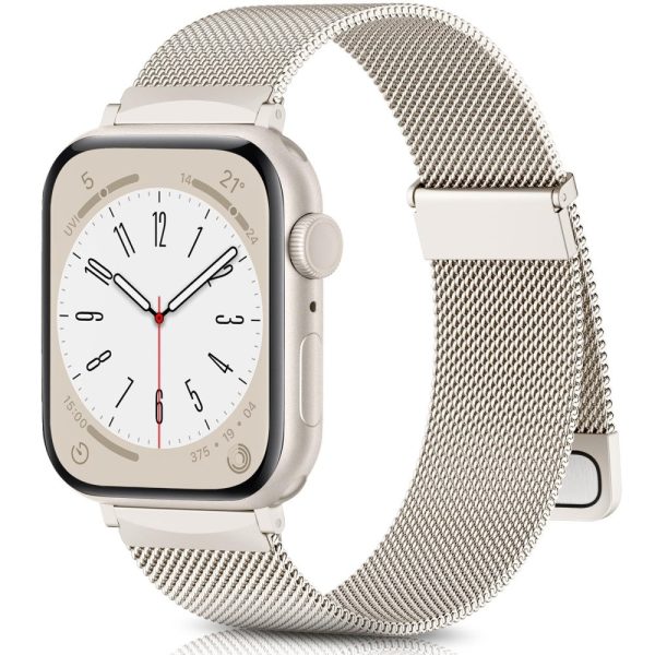 Apple Watch Series 49mm - 45mm - 44mm - 42mm Metal Strap Watchband - Starlight Cheap