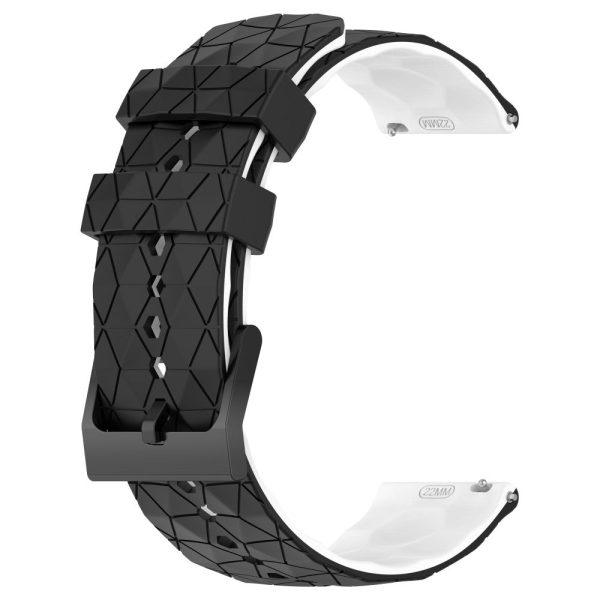 20mm Universal dual color football pattern style strap - Black   White Online now