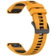 22mm Strap Garmin Fenix 8 47mm   Fenix E 47mm   Quatix 7 Pro Universal Silicone Watch Band - Orange+Black Sale