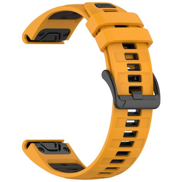 22mm Strap Garmin Fenix 8 47mm   Fenix E 47mm   Quatix 7 Pro Universal Silicone Watch Band - Orange+Black Sale