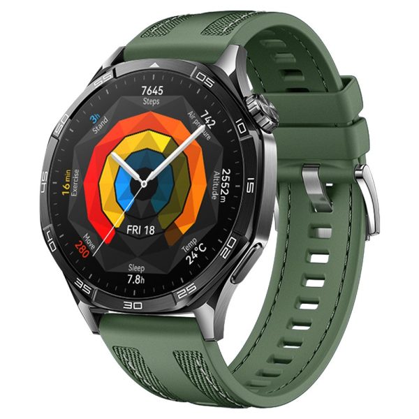 22mm Strap Huawei Watch GT 5 Pro 46mm   GT 5 46mm   GT 4 46mm Universal Silicone+Nylon Watch Band - Green Discount