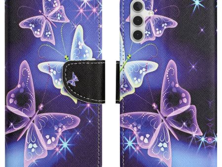 Wonderland Samsung Galaxy A55 flip case - Sparkling Butterflies Hot on Sale