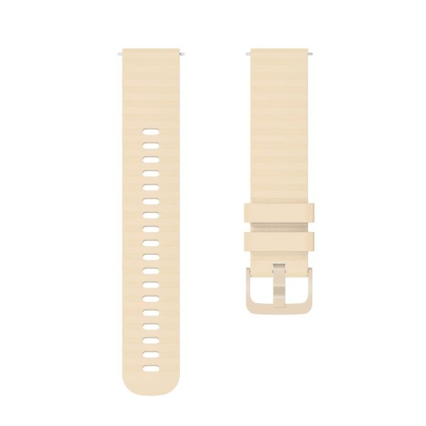 18mm wave grain style silicone watch strap for Garmin watch - Light Yellow For Cheap