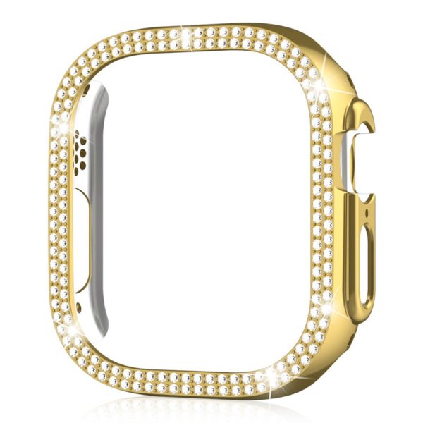 Apple Watch Ultra dual-row rhinestone décor cover - Gold Hot on Sale